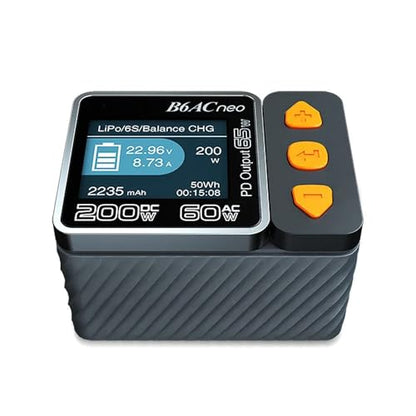 B6ACneo B6AC neo Smart Charger DC 200W AC 60W RC Battery Balance Charger B6AC neo for LiPo/Life/LiIon/LiHV Battery(1-6s) /NiMH/NiCd (1-15s) Batteries