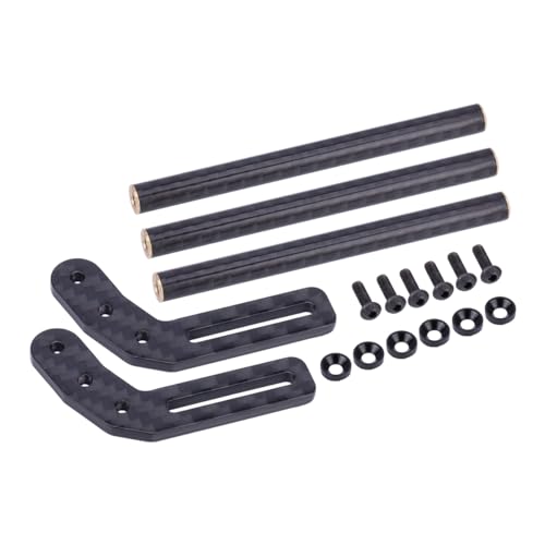 LCG Bumper Carbon Fiber Front Bumper Optimum Approach Angle for 1/10 RC Crawler SCX10 TRX4 Dodge Power Wagon Cab Cliffhanger (Black) - color: Black