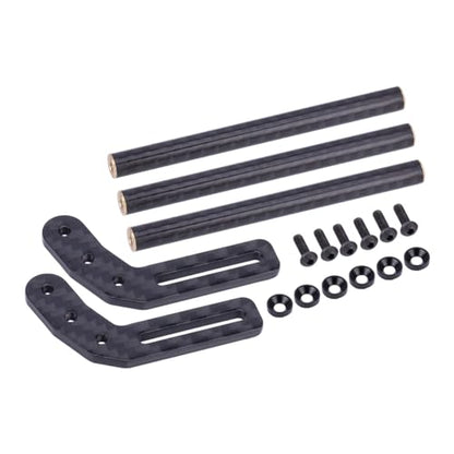 LCG Bumper Carbon Fiber Front Bumper Optimum Approach Angle for 1/10 RC Crawler SCX10 TRX4 Dodge Power Wagon Cab Cliffhanger (Black) - color: Black