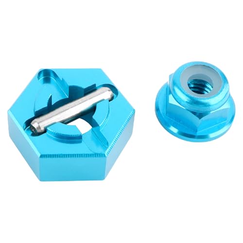 for H16BM RC Car Upgrade Aluminum Wheel Hex 16440 & Pins M20101 & M40 Wheel Lock Nut Spare Parts for 1/16 H16BM H16GT H16DR JC16EP and 1/14 H14BM 14209 14210 JC14EP 14301 14303 Trucks(Blue) - color: Blue