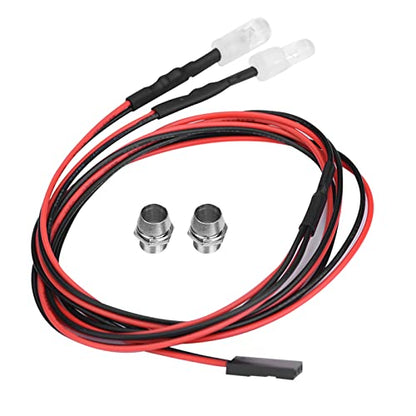 2PCS 5mm LED Lights for RC Cars, High Simulation Accessory with Superior Materials, Easy to Install for 1/10 Model Drift Car Vehicle (No. 12 red Light) - style: No. 12 red light