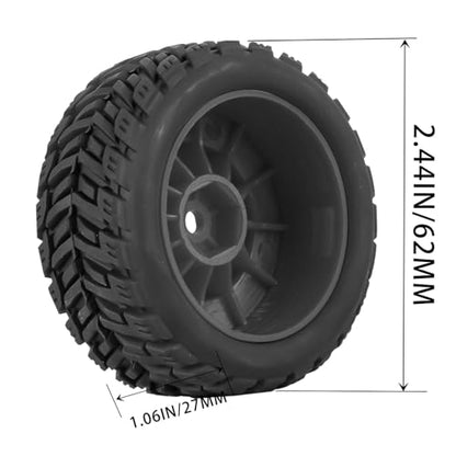 RC Wheels for 1/14 Mini Mojave GROM RC Car,RC Tires Beadlock Wheels Hub Rim Tires Wheels and Plastic Wheel hub Black(4PCS) - color: Black/for Mini Mojave Grom