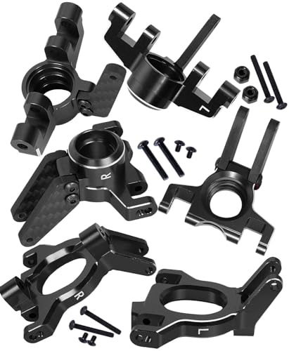 Upgrades Parts for 1/10 4x4 Kraton/Outcast 4S BLX,1/8 Mojave 4X4 4S BLX,Aluminum Front Steering Block Knuckles & C-Hubs Caster Blocks & Rear Hubs Hops Up,Black - color: Black(for Mojave 4s )
