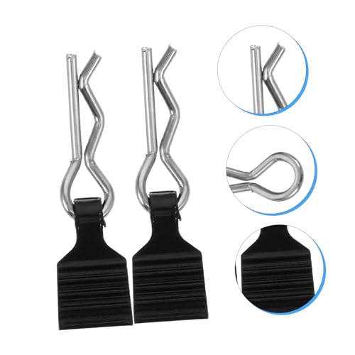 STOBOK 4pcs Aluminum Alloy Rc Car Body Clips Pull Tabs Easy-Replace Pins for Rc Car Accessories Black Clips for Secure Assembly