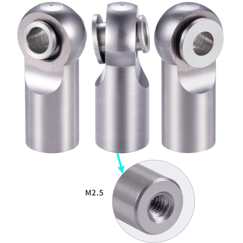 10pcs Metal Tie Rod End Balls M2.5 Ball Joint Head for RC Crawler Car Upgrade Parts (Titanium) - color: Titanium