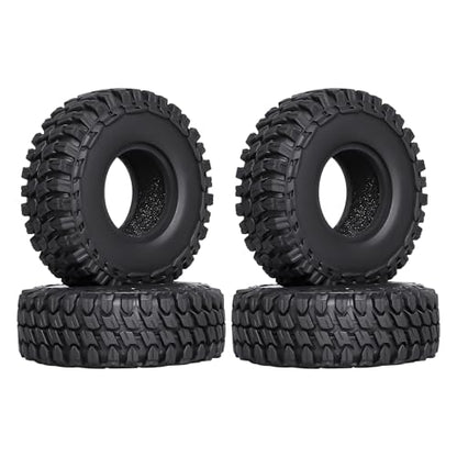 Hobbypark Soft Rubber SCX24 Tires 1.0 Rock Crawler for 1/18 TRX4M Axial SCX24 Gladiator Bronco C10 JLU Deadbolt B17 Betty 1/18 1/24 RC Crawler Car, 4PCS (52x20mm) - style: Type D