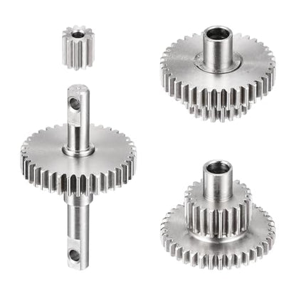 MECCANIXITY Stainless Steel 40.3:1 Transmission Gear Set, High Speed Pinion Diff Gear with Four Sizes for TRX4M 1/18 RC Crawler Car, Silver - style: 40.3:1 with Silver