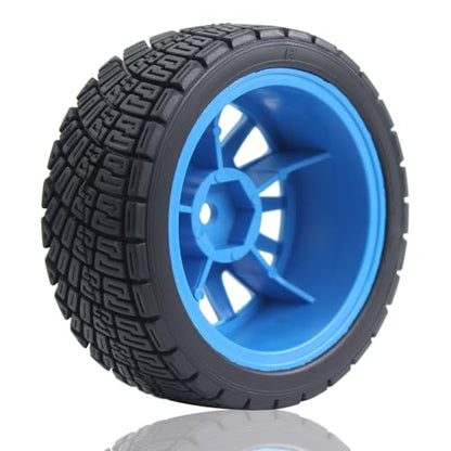 68mm 4PCS 1/10 RC On-Road tires and Hard Plastic wheels set Hex 12mm For WRC Drift Car Conversion 1/10 RC On-Road Car Traxxas Tamiya FW06 TT02 HPI HSP 94122 Kyosho W76 (Blue) - color: Blue