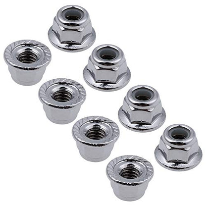 HobbyPark Flange M4 Nylon Lock Nuts for 1/10 Scale RC Car Traxxas Slash 4x4 2WD Stampede VXL Rustler VXL HPI Redcat Axial Racing (8-Pack)