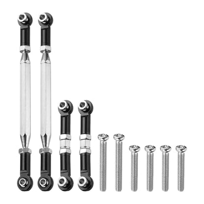 MECCANIXITY 2 Sets Adjustable Turnbuckles Camber Link Linkages Aluminum Alloy Upgrade Parts RC Car Steering Pull Rod Servo Linkages Tie Rod for MN 1:12 D90 RC Car Crawler,Black - color: Black