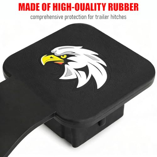 2" Trailer Hitch Cover, Silicone Eagle Square Hitch Cap Tube Plug Insert for 2 Inch Receivers, Trailer Exterior Tow Receiver Tube Plug Cap, Universal for Truck Sedan ATV - color: Eagle
