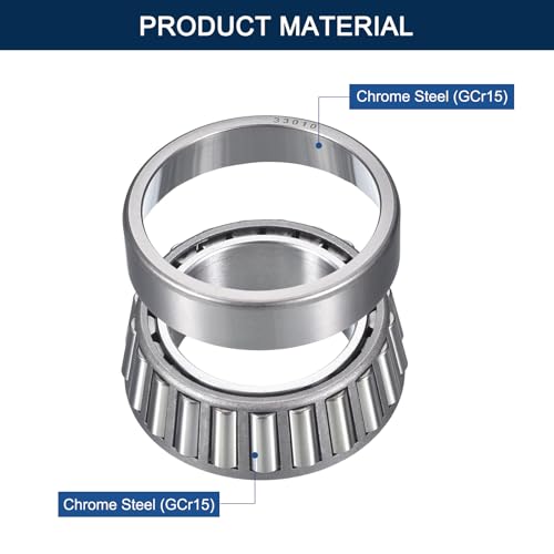 2 Pack 33010 Tapered Roller Bearing Cone and Cup Set | 50mm Bore 80mm OD 24mm Cup Width, Chrome Steel Taper Bearings Set, ABEC-3 - size: 33010