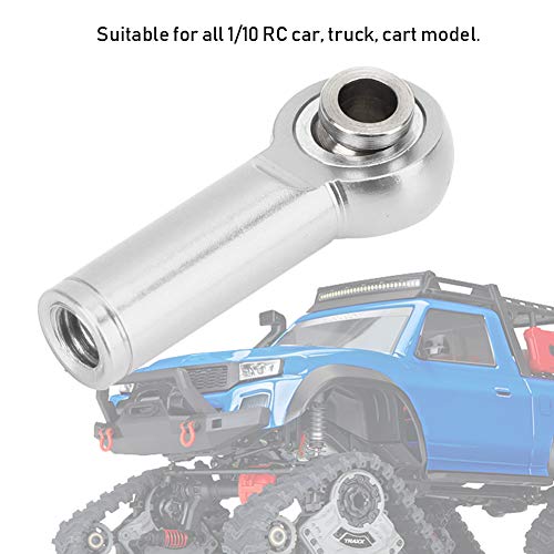 Shanrya RC Tie Rod End, Aluminium Alloy Tie Rod End 10Pcs Tie Push Link Rod Joint, Rc Car Accessory M4 Positive Negative Thread for Toy Model 1/10 Model RC Car(Silver)