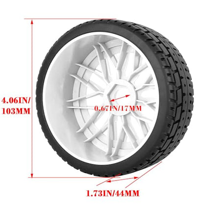 RC Tires Highway Tires for 1/8 Typhon 6s BLX,1/7 Infraction 6S BLX,Limitless RC Car,RC Wheels Set/Highway Wheel,Plastic Wheels,White - color: White- (Wheel Tires)