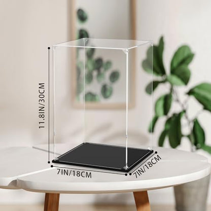 Clear Acrylic Display Case, Self-Assemble Showcase for Collectibles, Action Figures, Dolls- Alternative Glass Box for Commemorative Gifts (7x7x12inch,18x18x30 cm) - size: 7x7x12inch,18x18x30 cm