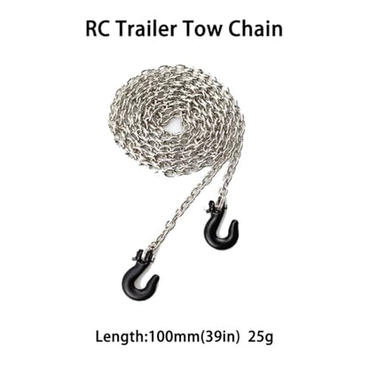 1/10 RC Crawler Tow Chain,Trailer Tow Rope,Rescue Hook Buckle for Traxxas TRX4 Axial SCX10 90046 Tamiya D90 TF2 CC01,1/10 Scale RC Accessories