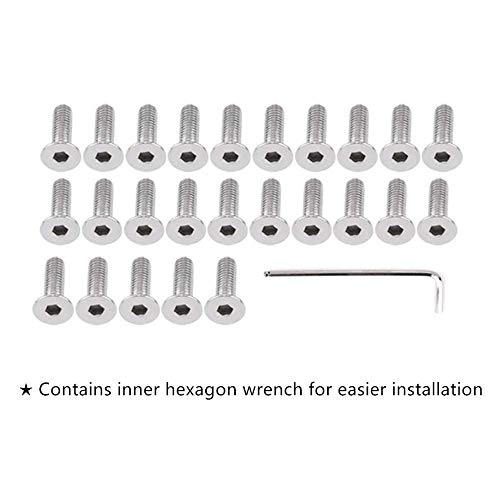 STETION 25 Pcs Fender Bumper Washer Bolt 6061 T6 Grade M6x20mm CNC Finishing Washer Engine Bay Dress Up Fastener Kit (Red) - color: Red