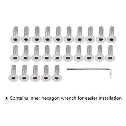 STETION 25 Pcs Fender Bumper Washer Bolt 6061 T6 Grade M6x20mm CNC Finishing Washer Engine Bay Dress Up Fastener Kit (Blue) - color: Blue