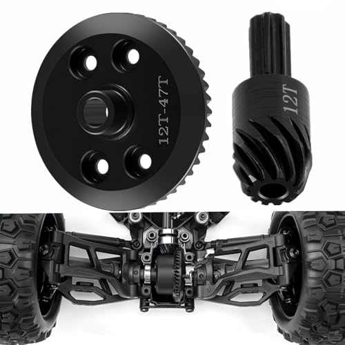 Steel Rear Diff Gears for Tra-xxas 1:16 Mini Maxx/Slash/XRT VXL 3S | Monster Truck Upgrades RC Spiral Cut Differential Gear Sets - style: Rear Diff Gear Set