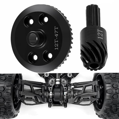 Steel Rear Diff Gears for Tra-xxas 1:16 Mini Maxx/Slash/XRT VXL 3S | Monster Truck Upgrades RC Spiral Cut Differential Gear Sets - style: Rear Diff Gear Set