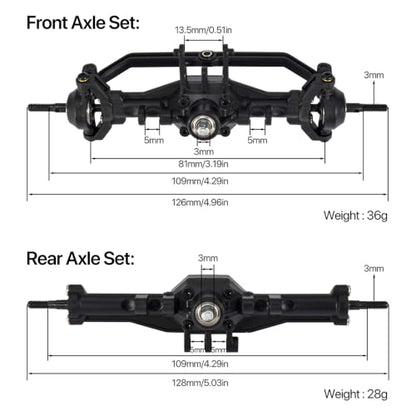 Trx4m Front and Rear Axles for 1/18 RC Upgrade Parts with Servo Mount & Links