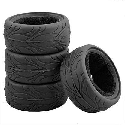 RC 1:10 On-Road Racing Car Rubber Tires Sponge Inside for HSP HPI 4PCS (H) - style: H