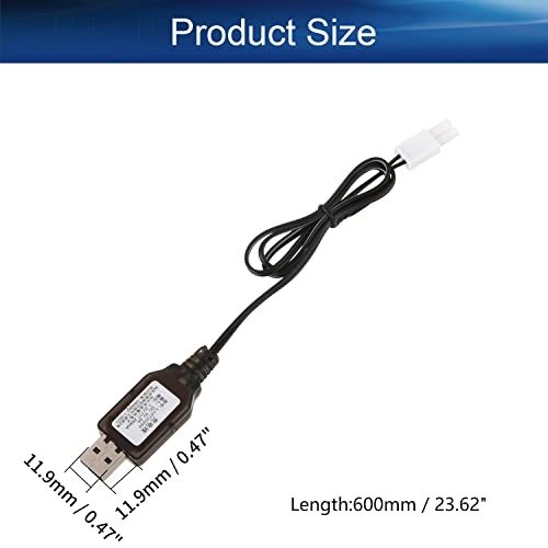 Heyiarbeit EL-2P Reverse USB Charging Cable for RC Car 7.2V 250mA Ni-MH Ni-CD Battery 2Pcs - size: EL-2P 2Pcs