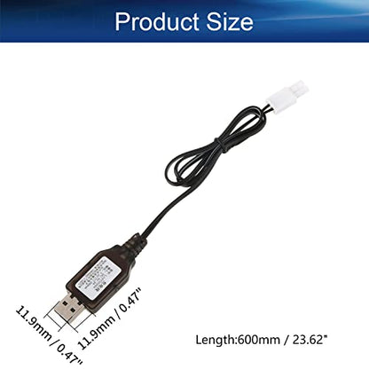Heyiarbeit EL-2P Reverse USB Charging Cable for RC Car 7.2V 250mA Ni-MH Ni-CD Battery 2Pcs - size: EL-2P 2Pcs