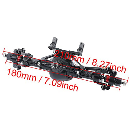 Aluminum Alloy Front and Rear Axle and Universal Driveshafts Set for 1/10 RC Crawler Car Axial SCX10 (Black) - color: Black