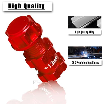 RC Wheel Hex for 1/10 Senton Granite Big Rock Vorteks 3S,Senton Granite Mega550 Infraction Mega570,13mm Extended Wheel Hub Drive 14 to 17mm with Anti-dust Cap Nuts 17mm Alum,Red - color: Red(1 Set)