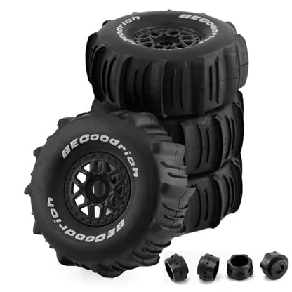 1/7 1/8 RC Short Course Truck Car Tires and Wheels Rims 17mm Hex Snow Sand Buggy Desert Tyres for 1:7 Or 1:8 Scale RC Off Road Truck Car TRAXXAS UDR 85086-4 ARRMA YK4072 DF7 4Pcs (B Black) - color: B Black