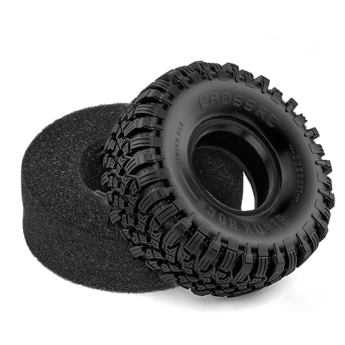1/10 RC Track Tire 1.9 Inch, Soft Rubber with Deep Tread and Foam Insert for TRX4 SCX10 Gen8 Crawler