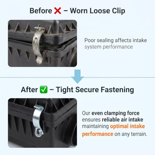 4PCS Air Filter Clips, High Strength Metal Air Filter Box Clips, Heavy Duty Airs Filters Box Latch for Fastening Connection, Universal Car Cleaner Housing Lid Spring Clip Retaining Clamp