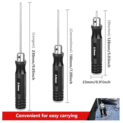 HobbyPark Hex Driver Screwdriver Set 1.5mm 2.0mm 2.5mm 3.0mm Extended Thickened Handle for RC Crawler RC Cars Trucks Buggy On Road Touring Drift Tools