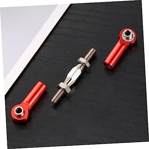 KOMBIUDA 6pcs Rc Car Rod Linkage Kit Aluminum Turnbuckles CNC Milled Easy to Install for Scale Rc Car Parts - color: Red