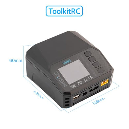 Toolkitrc M6AC DC 300W 15A Multi-Function Battery Charger IPS 2.0 Inch LCD Screen Balance Charger Discharger for 1-6S Lipo LiHV Life 1-16S NiMH Battery