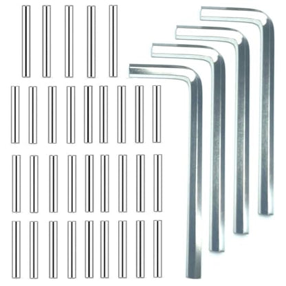 Spring Hinge Tension Pin Replacement Kit.42pcs Stainless Steel Shelf Pins and 4pcs Hex Wrenches,Metal Dowel Pegs Shelf Support Pins Kit for Self Closing Door Hinges Garage Door Closer Hinge