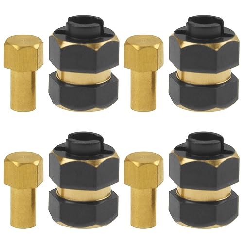 RC Brass 7mm Wheel Hex Hub Extension & Wheel Weights Hex Adapter Counterweight Compatible with Axial SCX24 AXI90081 AXI00002 AXI00001 1/24 RC Crawler Car