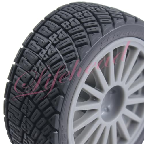 Lifehead 67mm RC On-Road Rally Car Tires and Wheels for 1/10 RC On-Road Touring Drift Car HSP Tamiya XV01 TT01 TT02B HPI Kyosho FAZER MK2 /12mm Hex - color: Grey B