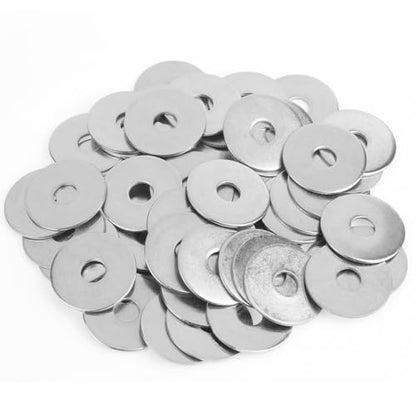 52 Pieces M8x30x1.5mm Fender Washers, 304 Stainless Steel Flat Washers, Fender Washers, Metal Washers for Screws Bolts - size: M8X30X1.5mm