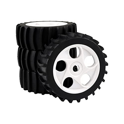 Rowiz 1/8 RC Wheels and Tires White Beach Desert/Snow 4pcs 5 Holes | Hex 17mm, 1/8 RC Off Road Buggy Baja