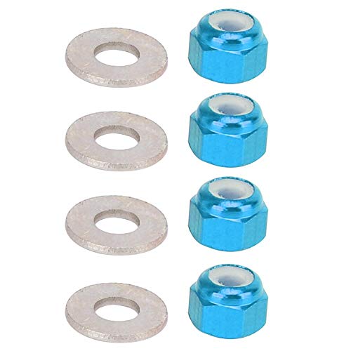 RC Car Wheel Nut, 4 Pcs 3mm RC Off-Road Vehicle Wheel Hex Lock Nut Fit Tire Nut Upgrade Accessory for 1/14 144001 RC Car (Blue A949-49R)