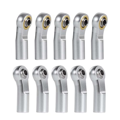 20pcs Aluminum Link Rod End Joint M3 Metal Ball End Head Holder Tie for 1/10 RC Axial SCX10 90046 (Silver)