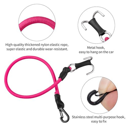 RC Crawler Elastic Trailer Rope Kinetic Winch Strap with Hooks for 1/18 TRX4M TRX4MT 1/24 SCX24 FCX24 AX24 RC Crawler Accessories(Rose Red) - color: Rose Red