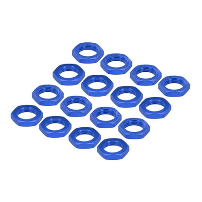 MECCANIXITY Aluminum 17mm x 4mm M12x1.0mm Hex RC Wheel Nut for 1/8 RC Model Car Trucks Off Road Car Upgraded Parts Pack of 16 (Dark Blue) - color: Dark Blue
