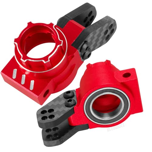 RC Upgrades Part Front Knuckles Steering Blocks&Rear Hub Stub Axle Carriers for 1/8 Kraton (Also for V4&V5)/Notorious/Outcast 6S 4WD BLX,Steering Hops Up,Replaces #AR330505#AR330404,Red - color: Red - (Upgrades)
