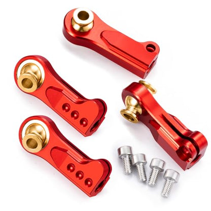 4PCS RC Linkage Rod Ends Metal Aluminum M4 Ball Joint Head M4 Link Linkage Rod End Balls Joint Head Set Compatible with Axial SCX10 II 90046 90047 D90 TRX4 RC Buggy Crawler Car Upgrades (Red) - color: Red