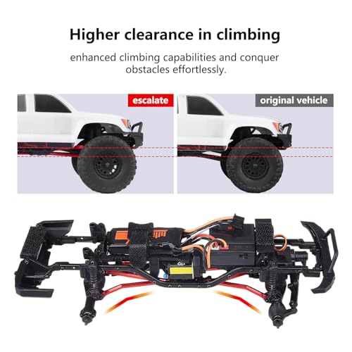 High Clearance Chassis Links Set for SCX24 Bronco JLU C10 AXI00001 AXI00002 Axial 1/24 RC Crawler Car (Red) - color: Red