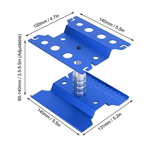 RC Car Repair Work Stand, Aluminum Alloy Durable Adjustable Height with Screw Tray Magnetic Pads for 1/8 1/10 1/12 1/16 Scale Remote Control Cars (Dark Blue) - color: Dark Blue