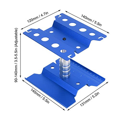 RC Car Repair Work Stand, Aluminum Alloy Durable Adjustable Height with Screw Tray Magnetic Pads for 1/8 1/10 1/12 1/16 Scale Remote Control Cars (Dark Blue) - color: Dark Blue